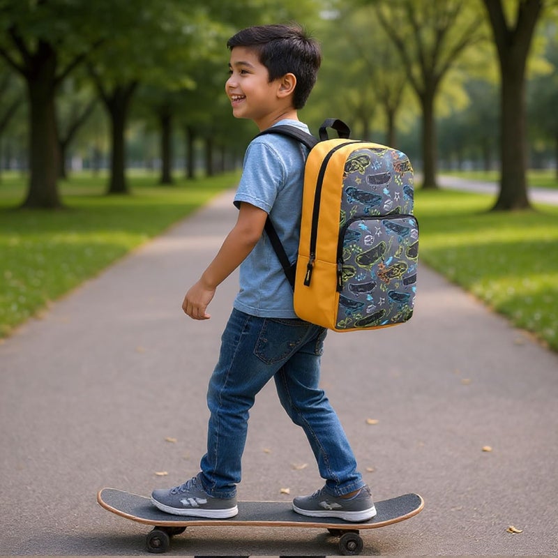 Trailmaker Fun School Backpack for Elementary Middle School Girls and Boys | 17 Inch Printed Backpacks for School Kids, Travel (Fun at the Skatepark) - Image 5